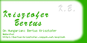 krisztofer bertus business card